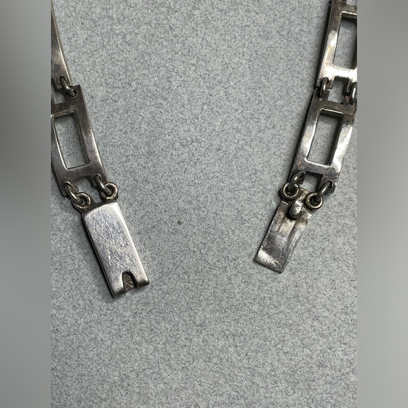 Erika Hult De Corral RIC Geometric AZTEC Sterling 925 17” Collar Necklace 6.75” - Picture 7 of 13